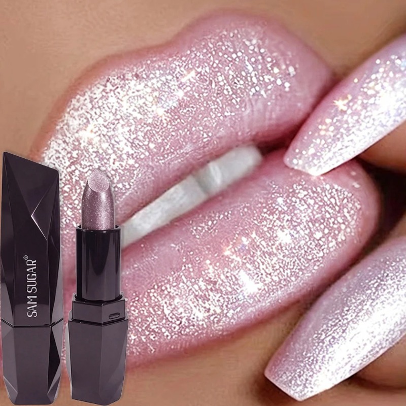 Lip Tint Korean - 6 Colors Pearlescent Pink Metallic Glitter