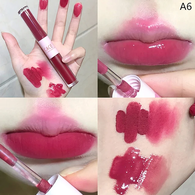 Lip Tint Korean - Double Head Lip Gloss Matte Velvet
