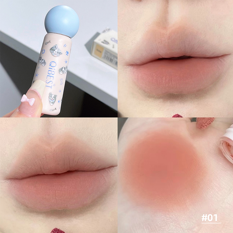 QIBEST Nude Matte Lip Mud Wate - Lip Tint Korean recension och pris