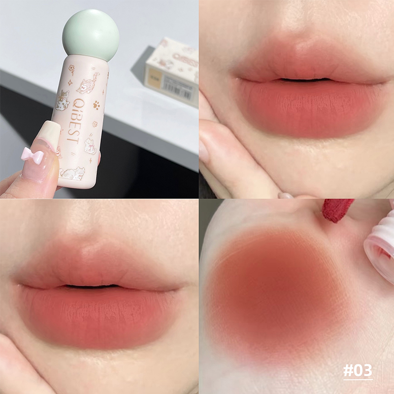 QIBEST Nude Matte Lip Mud Wate - Lip Tint Korean recension och pris