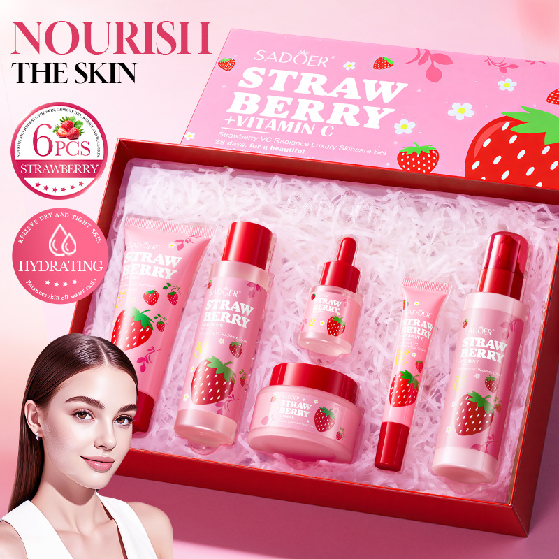 6pcs/Set Strawberry VC Care Se - Korean Skincare Routine recension och pris