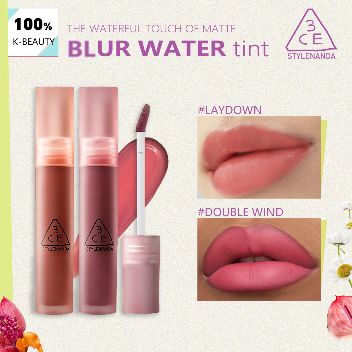 3CE BLUR WATER TINT,Buildable  - Lip Tint Korean recension och pris